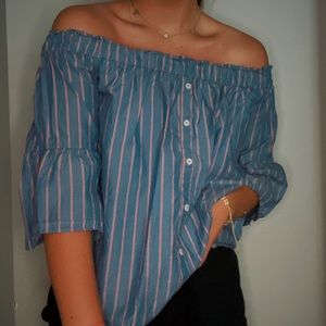 Abercrombie & Fitch Off the Shoulder Preppy Top